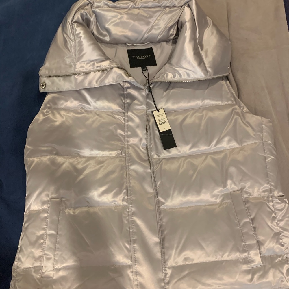 Talbots Silver Vest Size L brand new with tags.